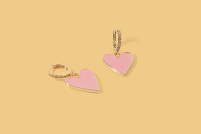 Jane Heart Huggie Earrings - Min. 2 (E-112)