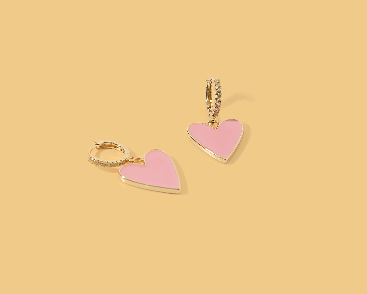 Jane Heart Huggie Earrings - Min. 2 (E-112)