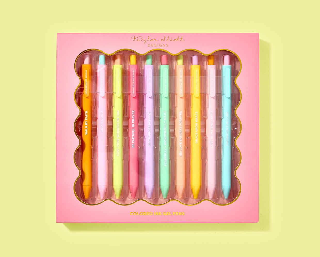 Faith Set of 10 Colored Gel Pens - Min. 4 (PEN-28)