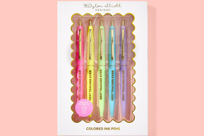 Best Teacher Ever Pen Set - Min. 4 (PEN-04R)