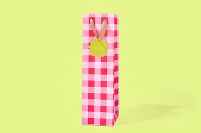 Red + Pink Gingham Gift Bags (4 Sizes) - Min. 4