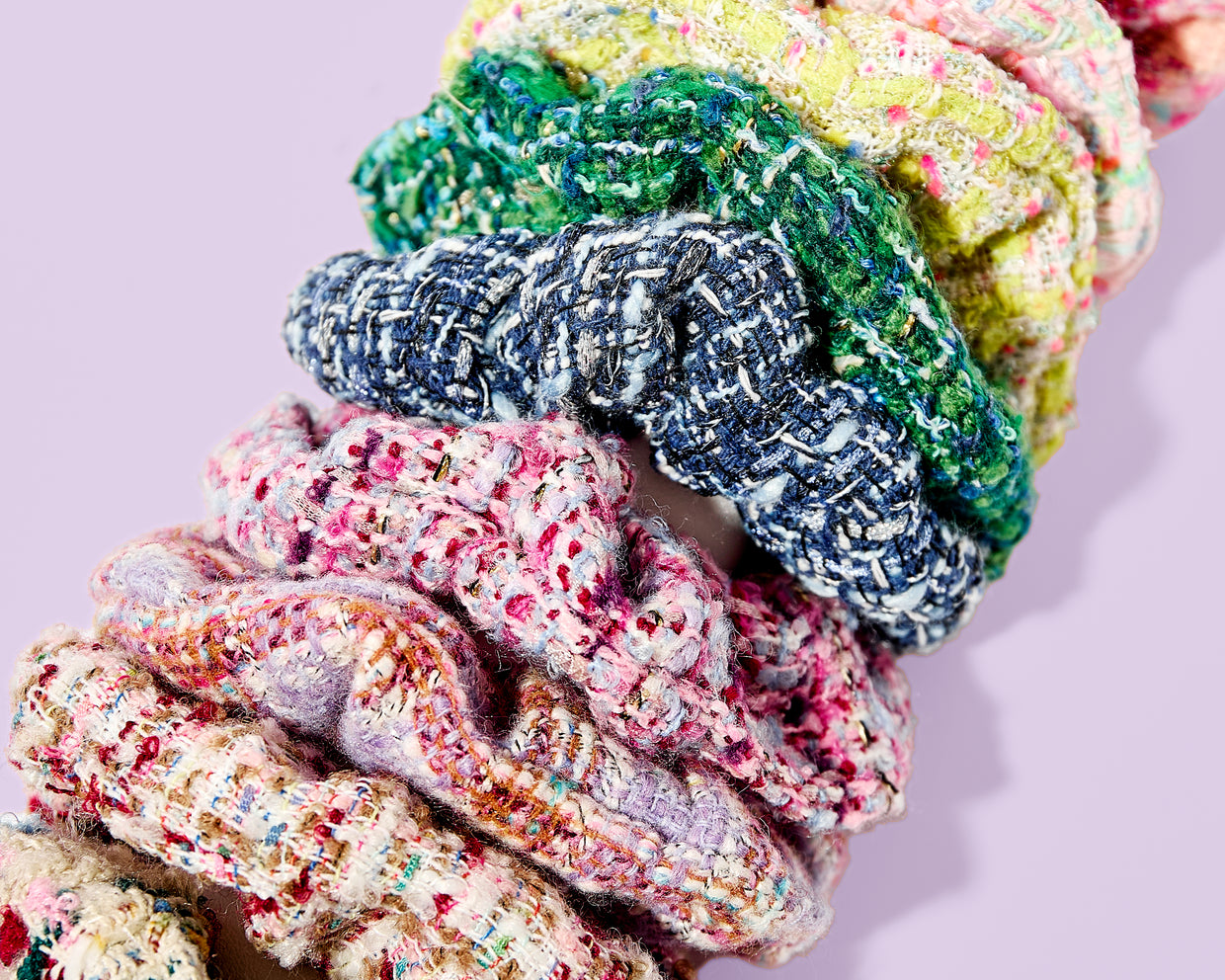 Tweed Scrunchies (12 Colors) - Min. 4