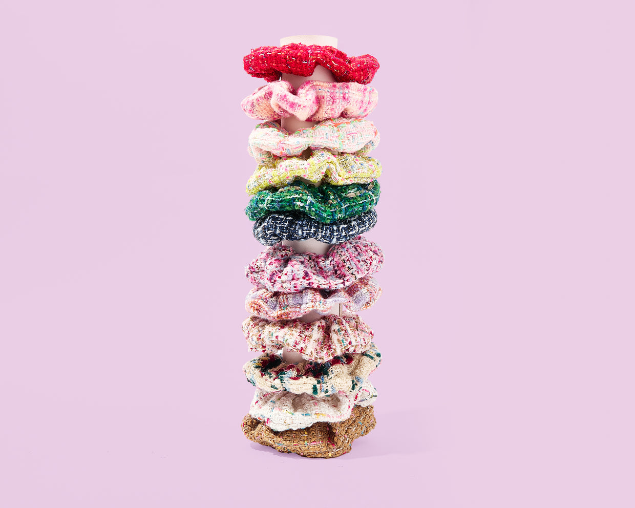 Tweed Scrunchies (12 Colors) - Min. 4