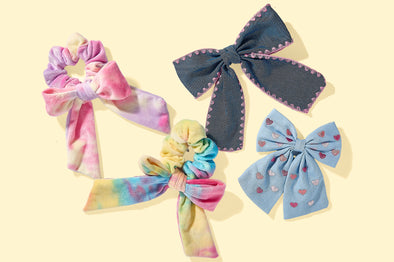 For Fun - Dark Chambray Hair Bow - Min. 2 (FF-H02)