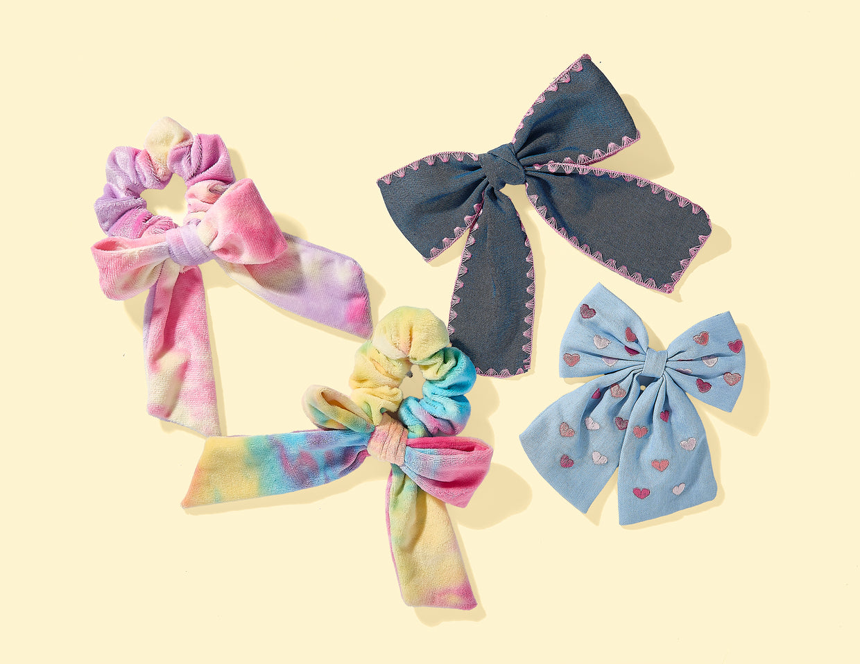For Fun - Dark Chambray Hair Bow - Min. 2 (FF-H02)