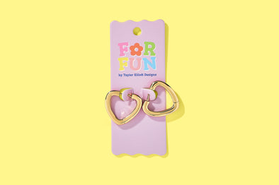 For Fun - Gigi Heart Huggie Earrings - Min. 2 (FF-E22)