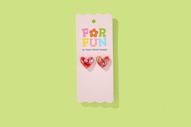 Confetti Heart Stud Earrings - Min. 2 (CE-05)