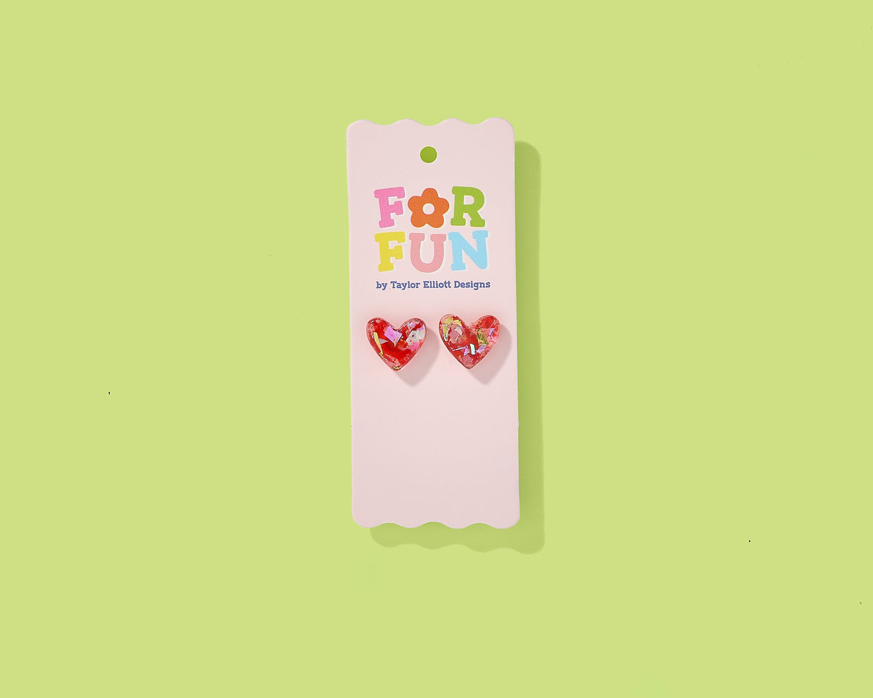 Confetti Heart Stud Earrings - Min. 2 (CE-05)