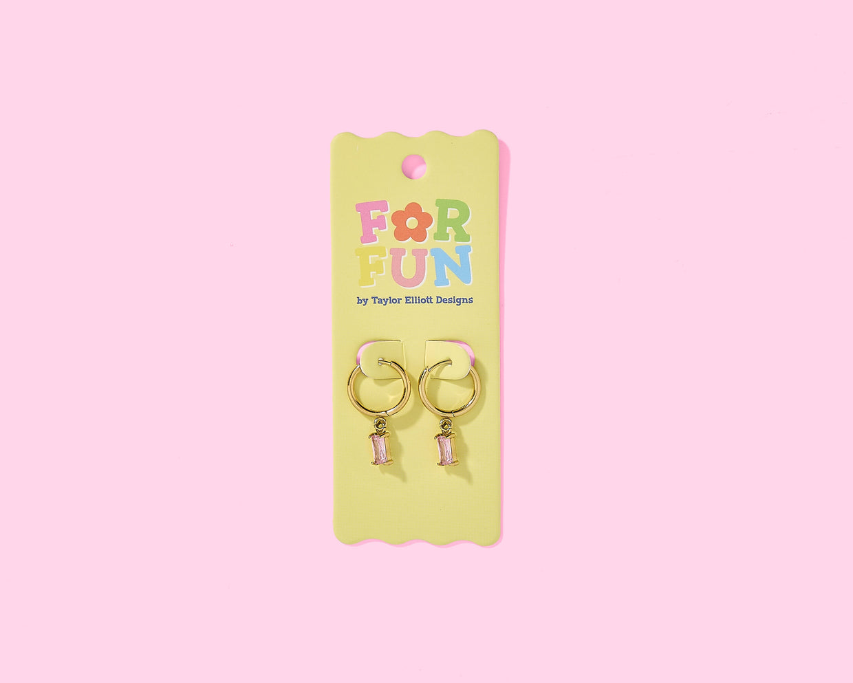 For Fun - Maxie Pink Huggie Earrings - Min. 2 (FF-E23)