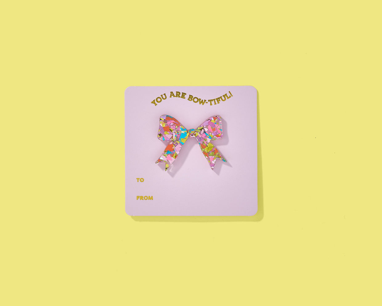 For Fun - Bow Confetti Pin Card - Min. 4 (TC-13)