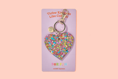 For Fun - Happy Confetti Heart Keychain - Min. 4 (KC-21)