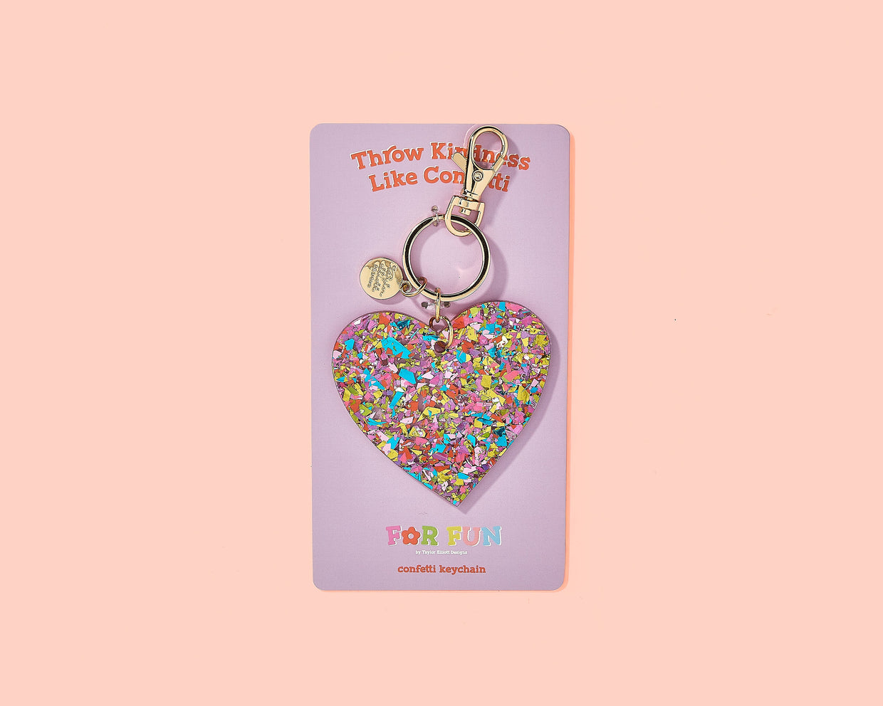 For Fun - Happy Confetti Heart Keychain - Min. 4 (KC-21)