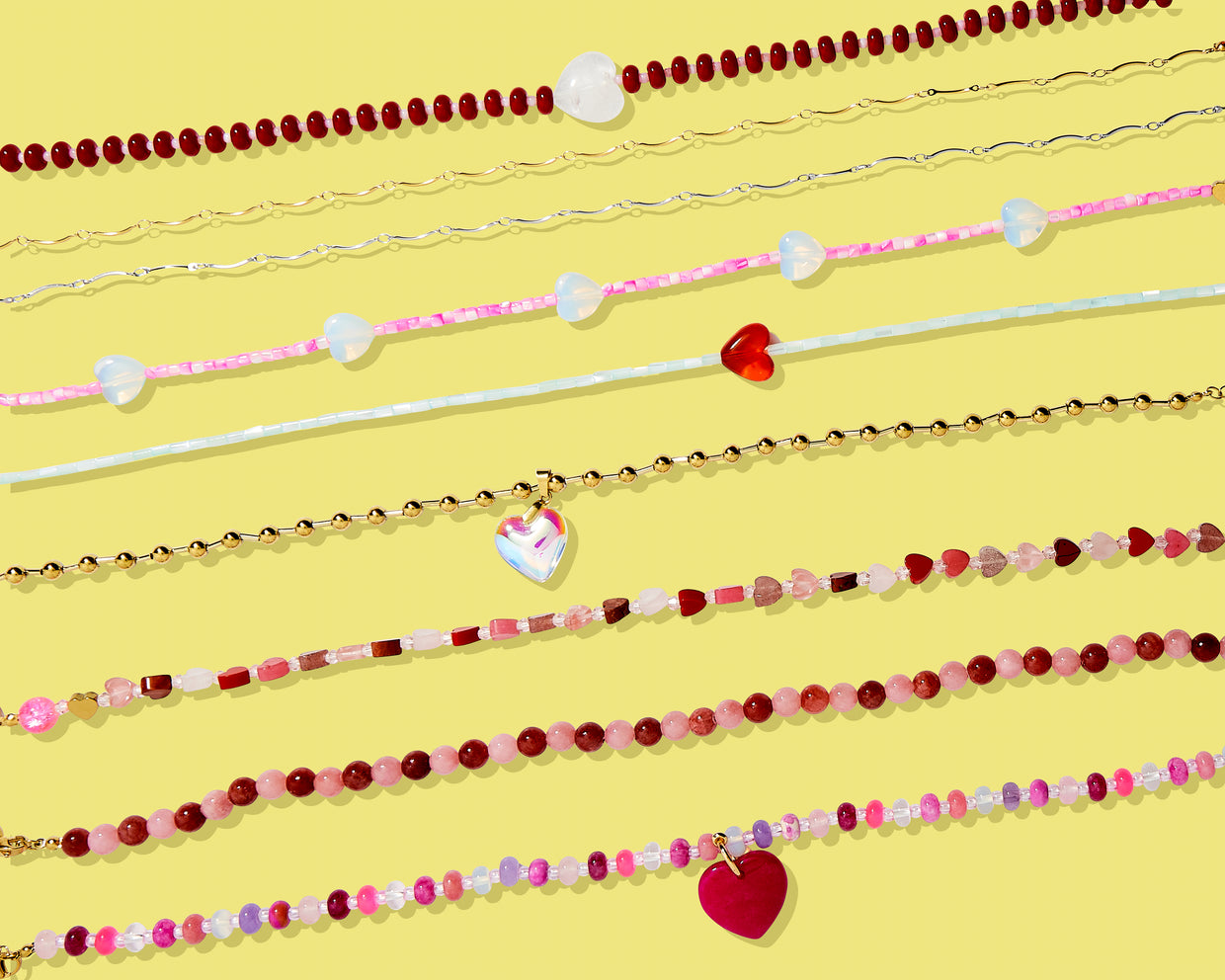 Amore Iridescent Heart Necklace - Min. 2 (N-57)