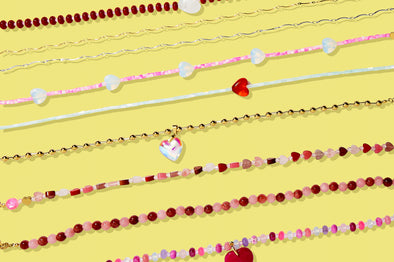 Amore Pink + Red Necklace - Min. 2 (N-50)