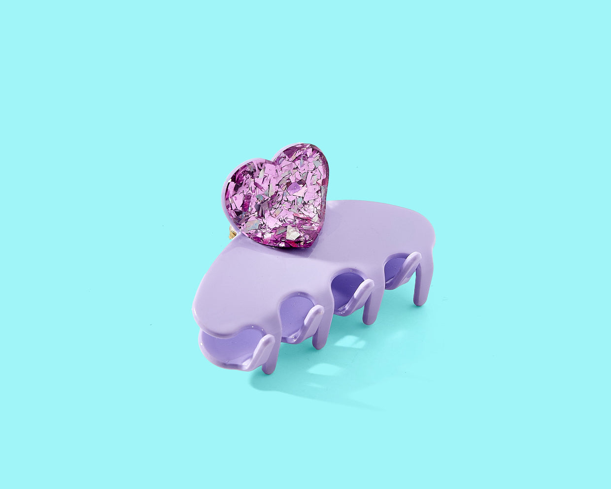 For Fun - Purple Confetti Heart Clip - Min. 4 (FF-CC15)