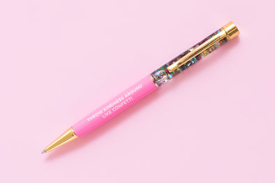 Pen - "Throw Kindness Around..." - Pink w/ Colorful Confetti (PEN-14)