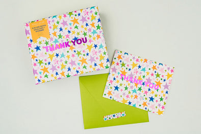 Boxed Greeting Cards - 10 Thank You Cards - Stars (NC-16)