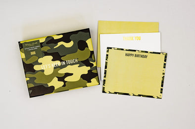 Camo + Gingham Boxed Note Cards (NC-14)